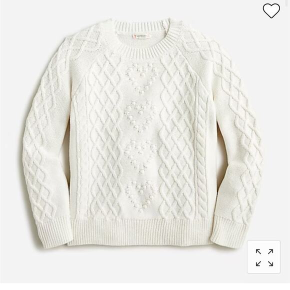 NWT J. Crew Crewcuts Cream Cable Knit Sweater Size Small - Picture 5 of 5
